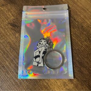Cartoon Character Keychain with Silver Ring